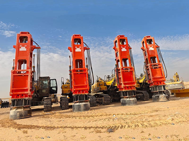 Rapid Impact Compaction working principle — hydraulic hammer drops onto steel foot plate to compact soil