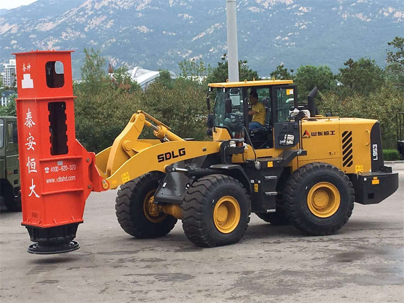 The Rapid Impact Compaction is installed on the loader The Rapid Impact Compaction is installed on the loader